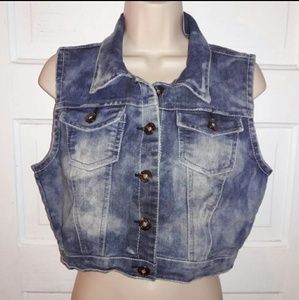 Ultra love denim blue jean vest